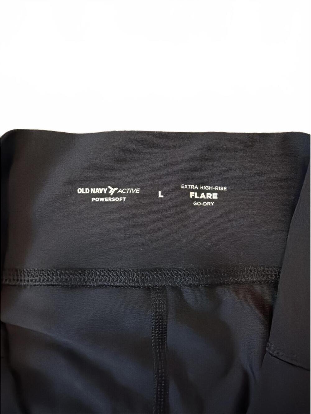 Old Navy Womens Active Flare Pants Large Black - Powersoft Go-Dry - Picture 2 of 3